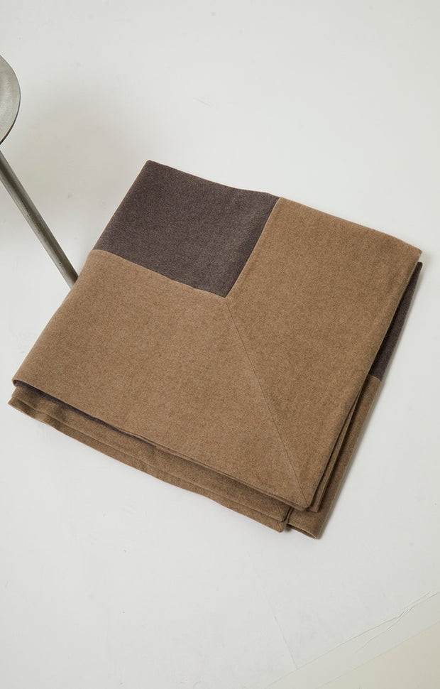 Etra King Size Cashmere Bedspread in Aubergine & Taupe