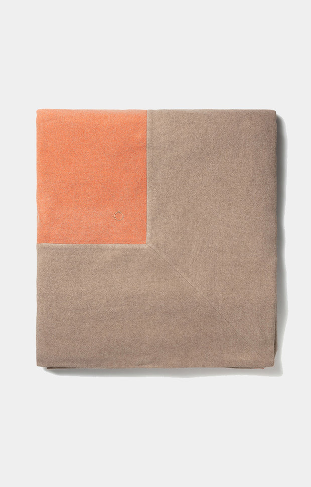 Etra King Size Cashmere Bedspread in Orange/Taupe
