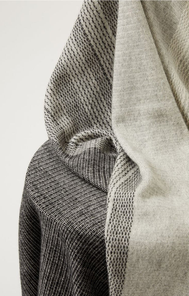 Hesta Cashmere Travel Throw in Ivory & Black