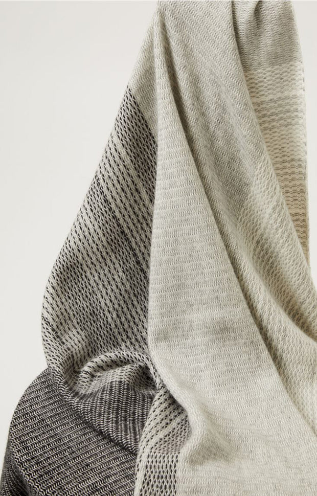 Hesta Cashmere Travel Throw in Ivory & Black