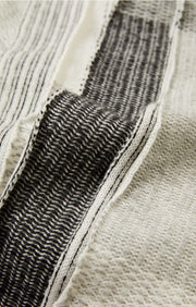 Hesta Cashmere Travel Throw in Ivory & Black