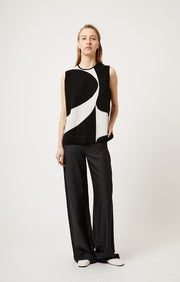 Onon Cashmere Top in Black & Ivory