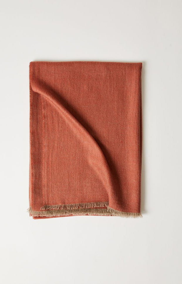 Saan Throw in Coral & Taupe