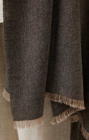 Saan Travel Throw in Charcoal & Taupe