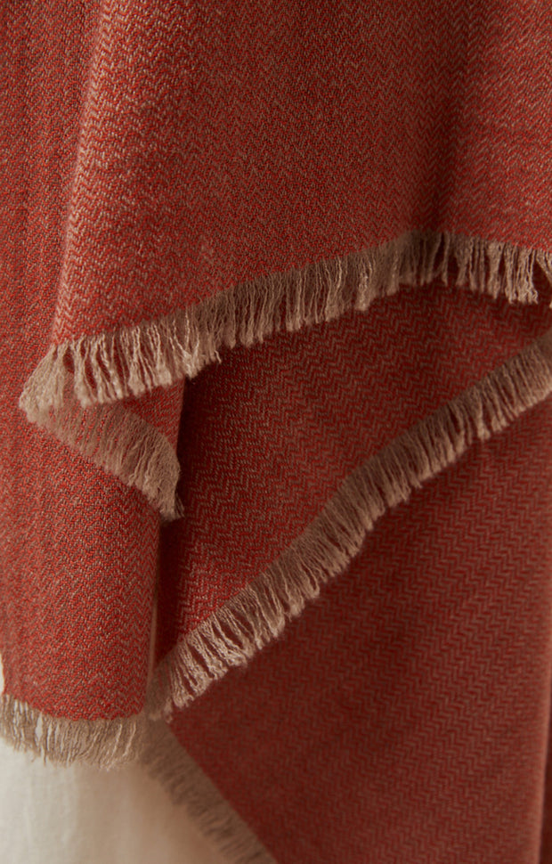 Saan Travel Throw in Coral & Taupe