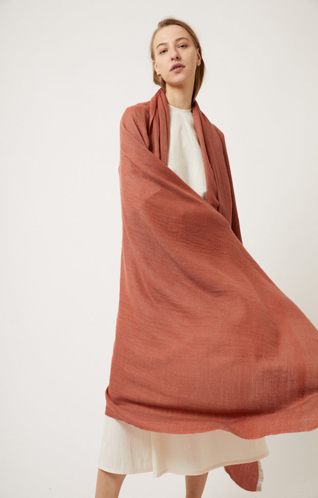 Saan Travel Throw in Coral & Taupe