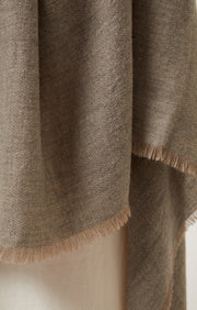 Saan Travel Throw in Soft Grey & Taupe