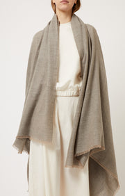 Saan Travel Throw in Soft Grey & Taupe