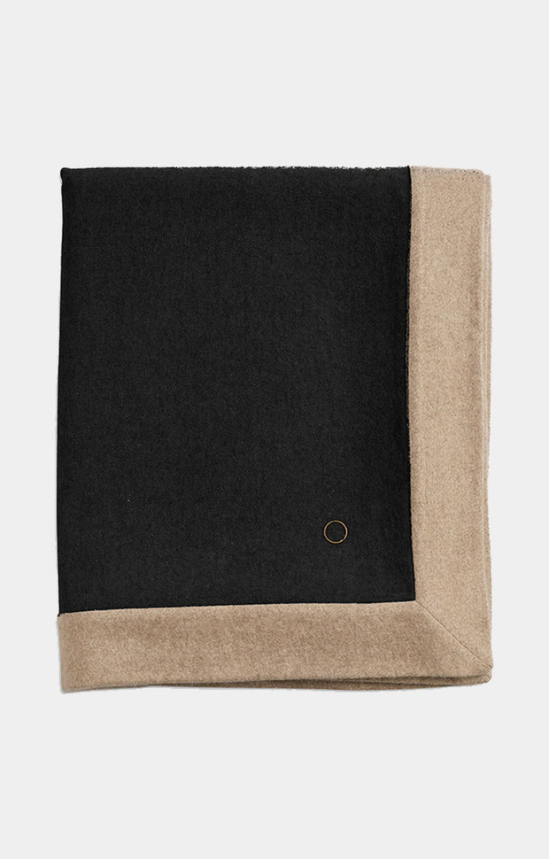 Etra Cashmere Throw in Charcoal & Taupe